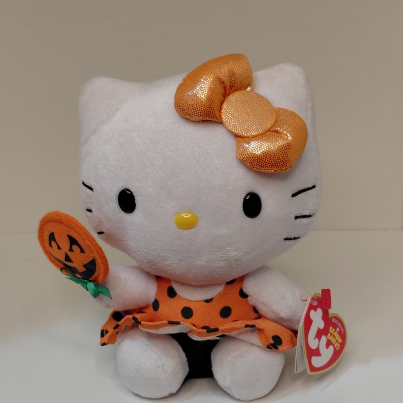 Ty Other - Ty Hello Kitty Plush Orange Polka Dress, Metallic Bow by Beanie Babies Company